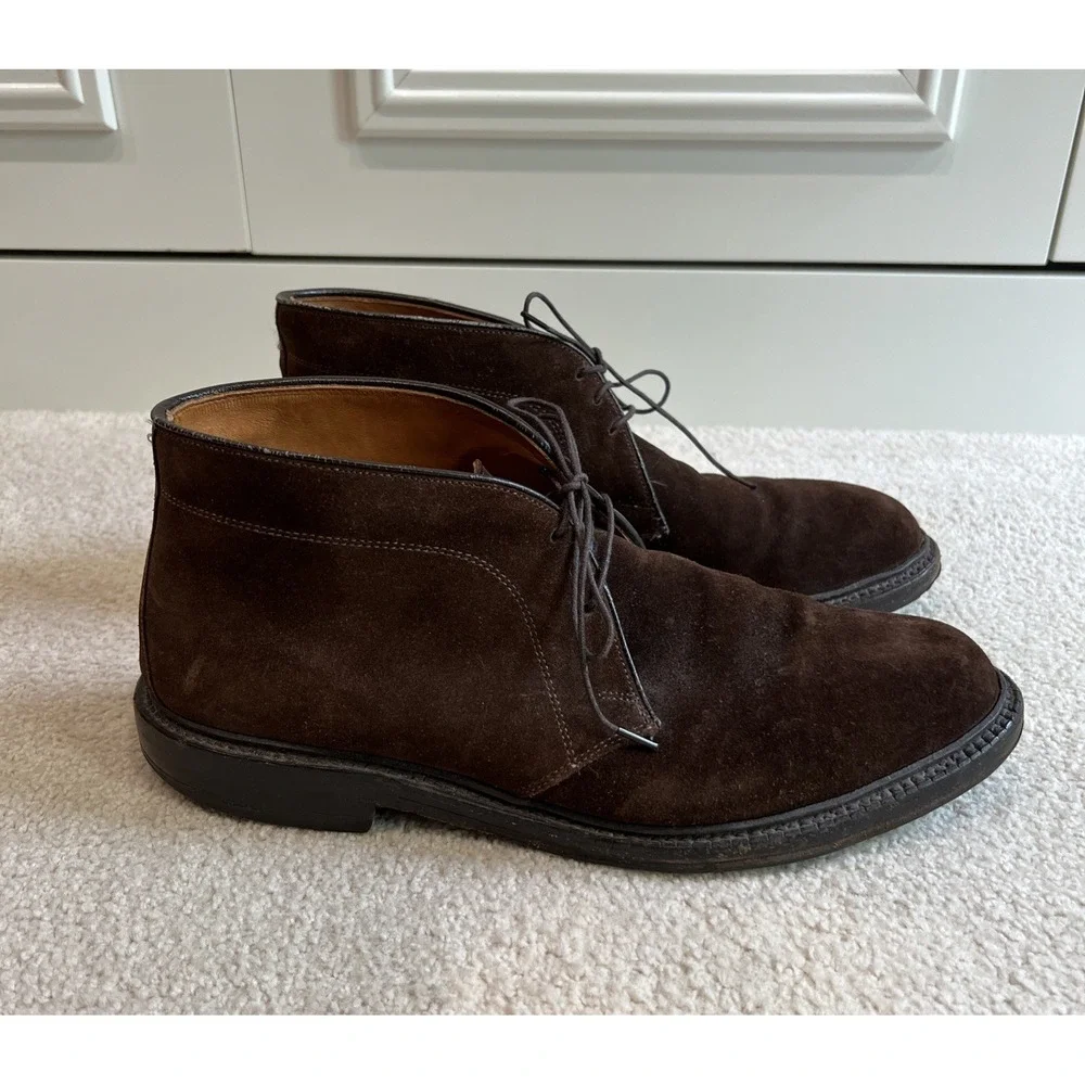 Allen Edmonds Dundee Suede Chukka Boot Men Size 9.5 D Brown USA Made Preppy